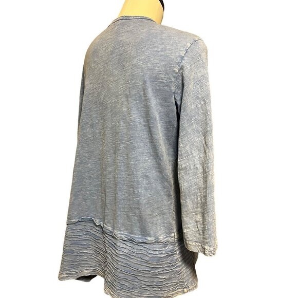 nwt small jess and jane blue asymetrical cotton 3/4 sleeve - Picture 6 of 8